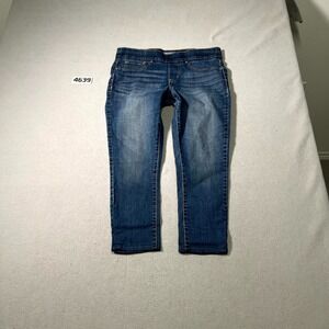 Denim From Levi's Jeans Womens 10 Blue Stretch Modern Pull On Crop Straight Leg